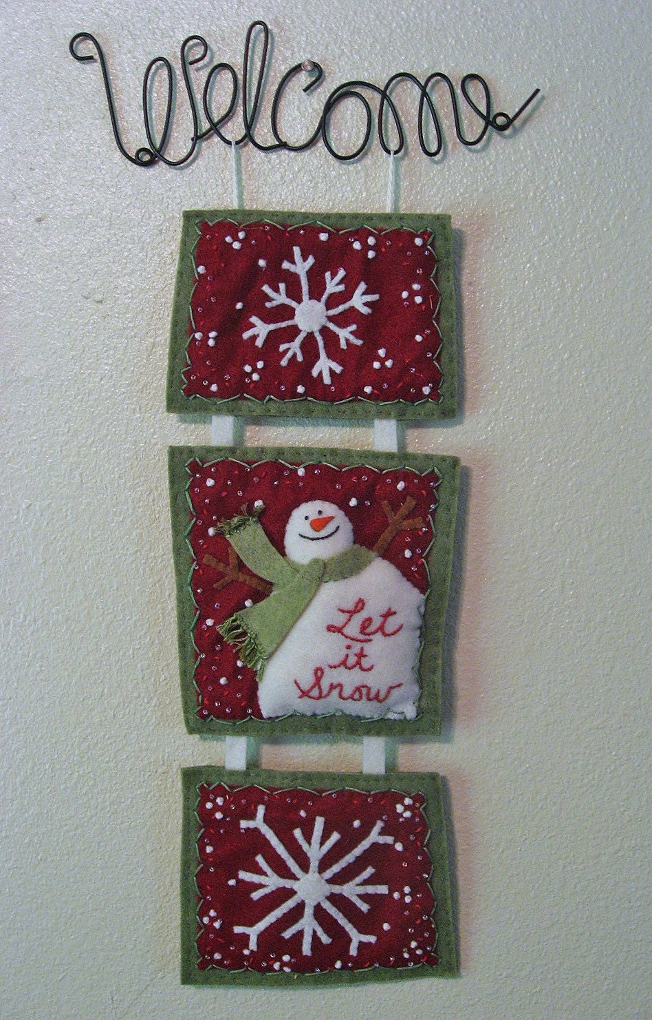 Snowman Welcome Wall Hanging