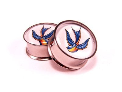 Swallows Picture Plugs gauges - 00g, 1/2, 9/16, 5/8, 3/4, 7/8, 1 inch
