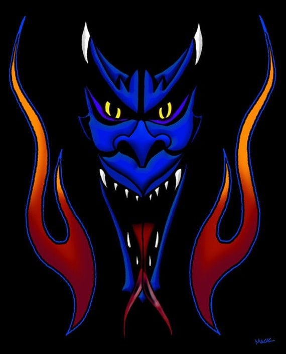 hot rod art prints. Blue Devil Tattoo Hot Rod