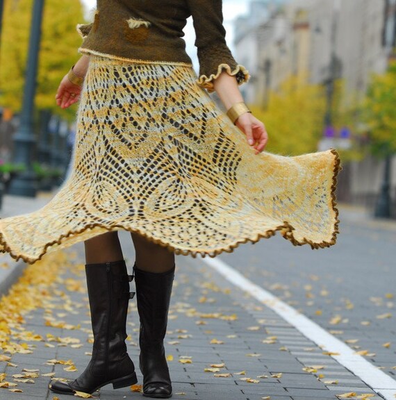 Hand knitted mohair skirt Sunnny