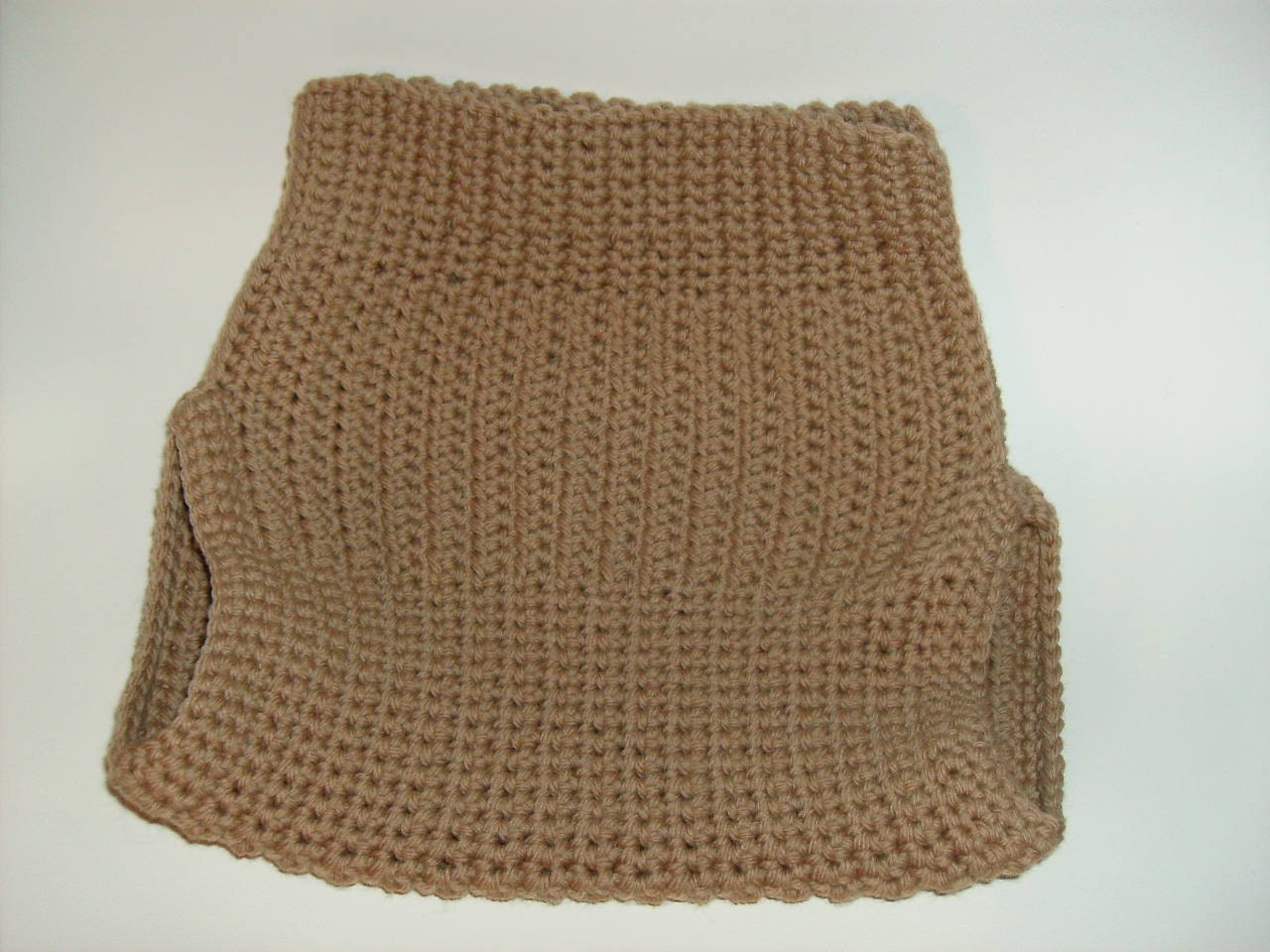 Hand crocheted merino wool soaker, nutmeg