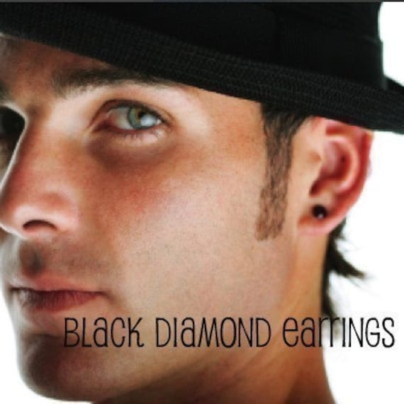 diamond studs for guys. Black Diamond Earrings CZ-