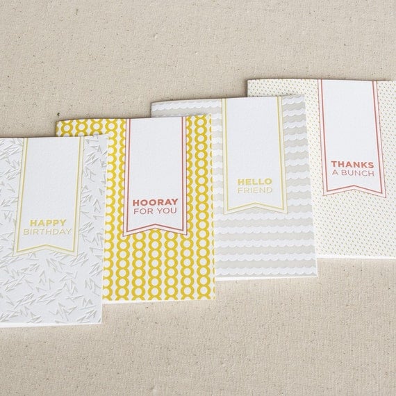 multi-pack. 4-pk letterpress cards