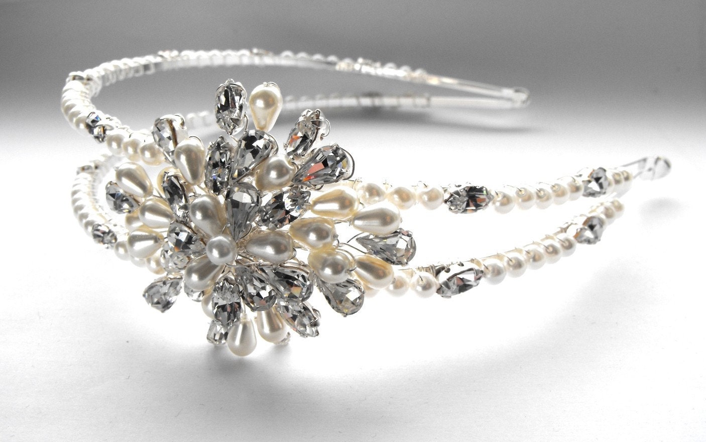 Pearl and Diamante double headband by LaurelLime