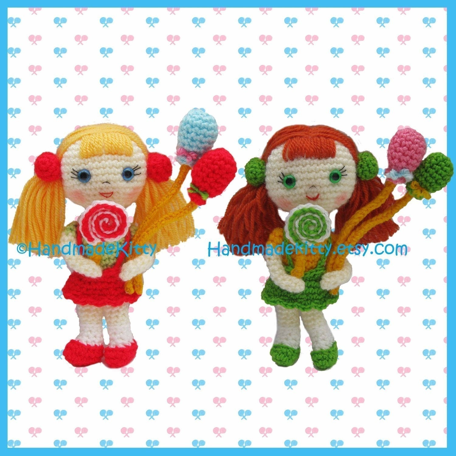 Candy Girls Amigurumi PDF Crochet Pattern by HandmadeKitty