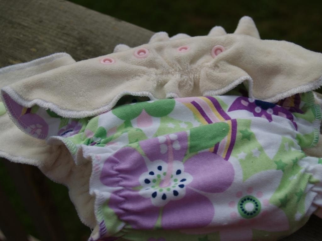 SALE One Size Organic Cotton Velour Fitted Cloth Diaper