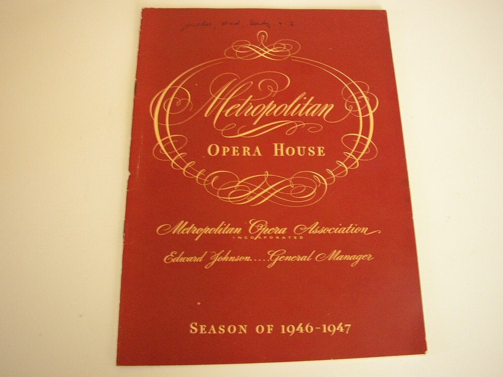 Vintage Metropolitan Opera House Book 1946 1947 Season Barber of Seville
