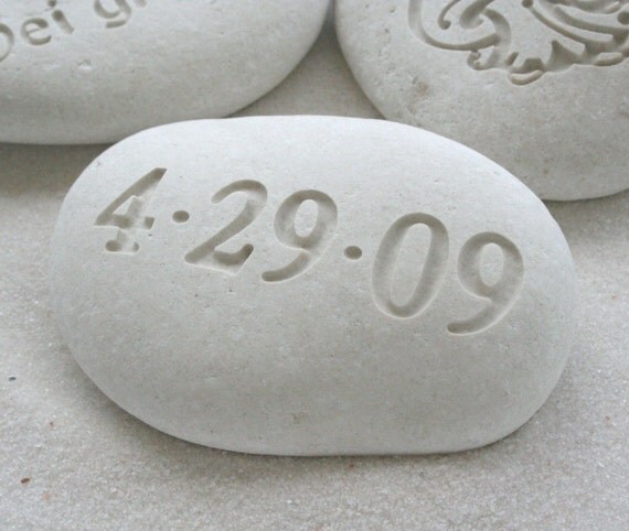 White Beach Pebbles - Custom engraving with your text or graphic