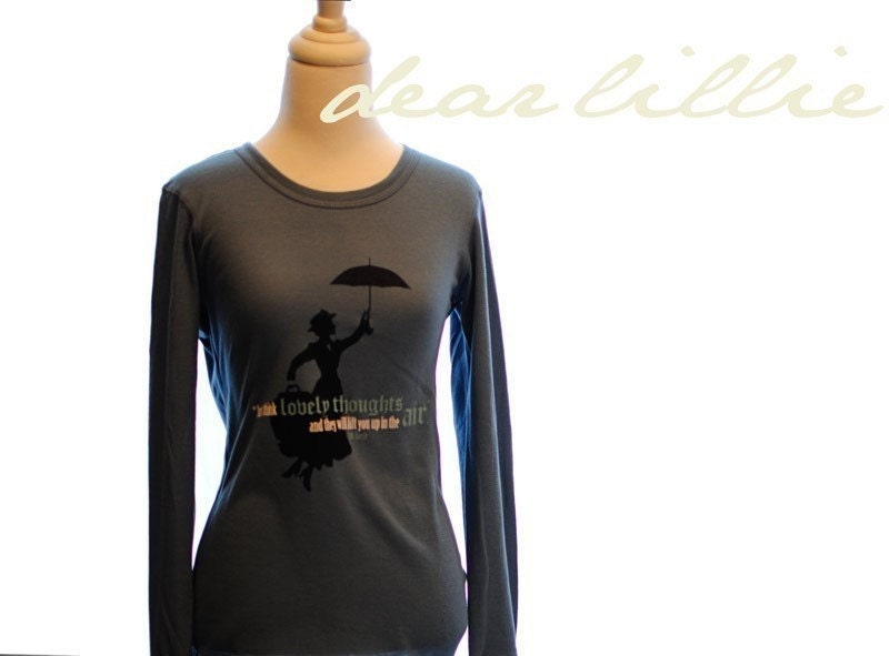 Mary Poppins - Think Lovely Thoughts Thermal Long Sleeve - In Ocean - K