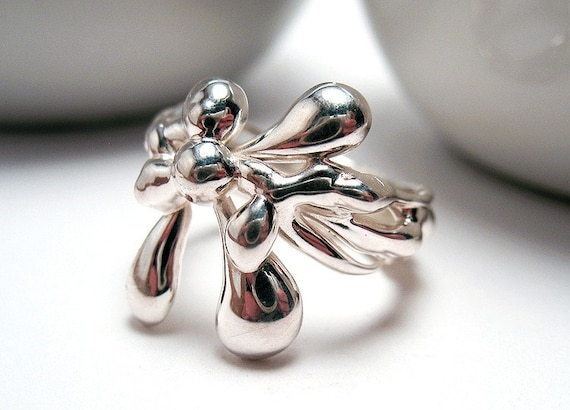 Sterling silver rainy day polished ring