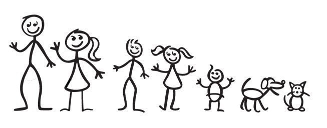 Stick Figure Family Style no 1 you pick up to 6 figures