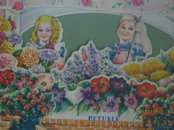 How- to Children's Collectible Gardening Book 1930's-1940's Includes Original Vaughan's (Chicago-New York) flower seeds, Interactive Book