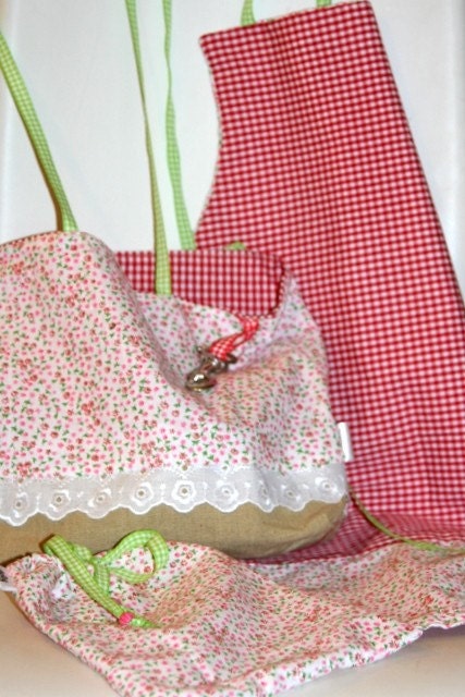 Perfect Best Girl friend gift set Sweet tote bag lovely reversible apron and eco bag