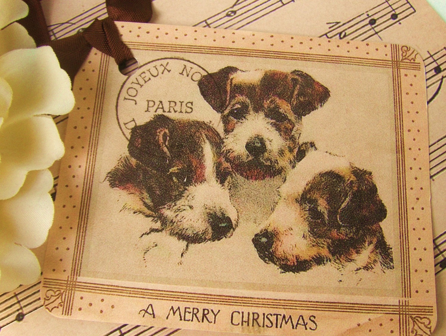 cute christmas dog gift tags