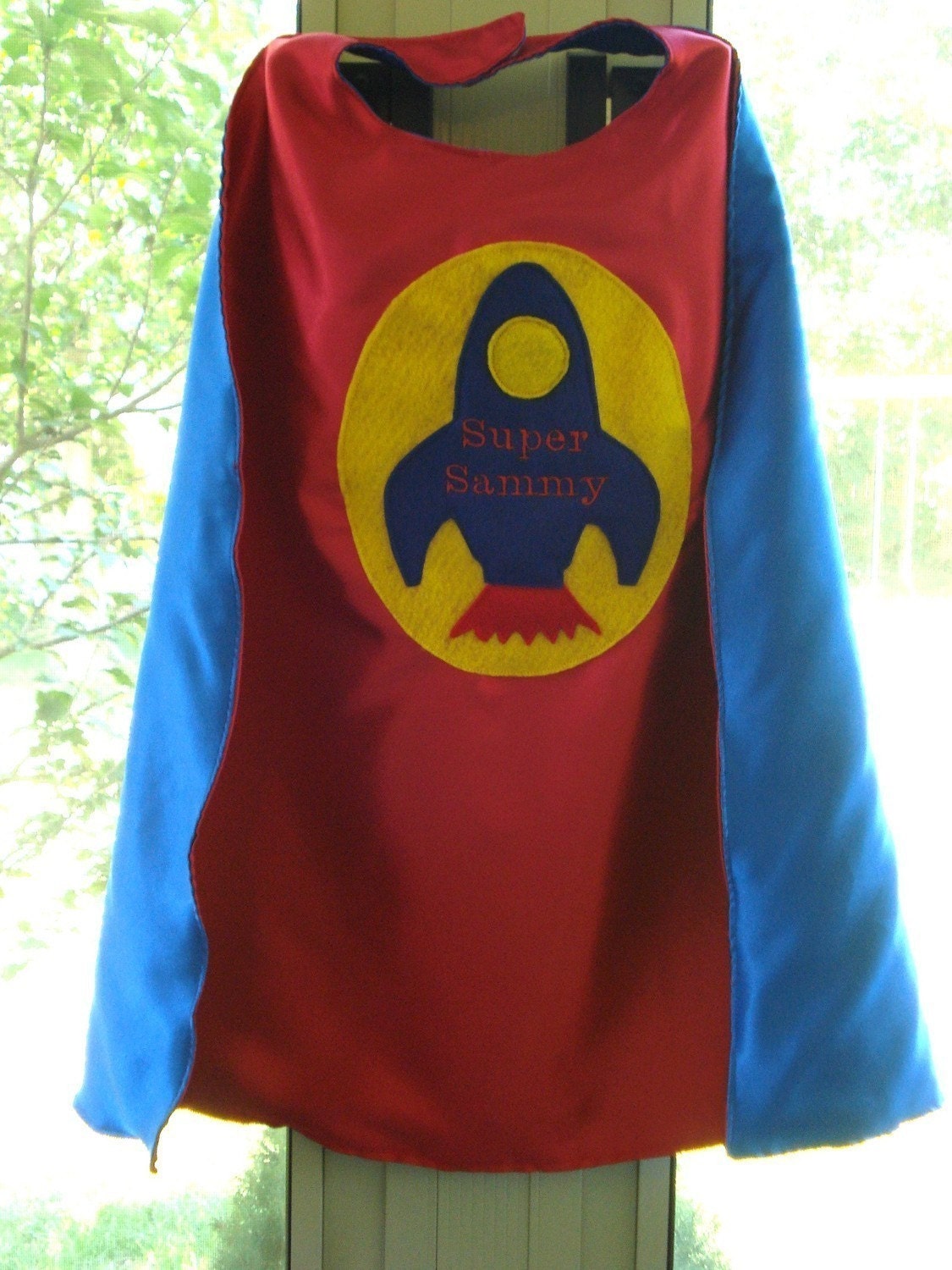 Custom Embroidered Rocket Superhero Cape