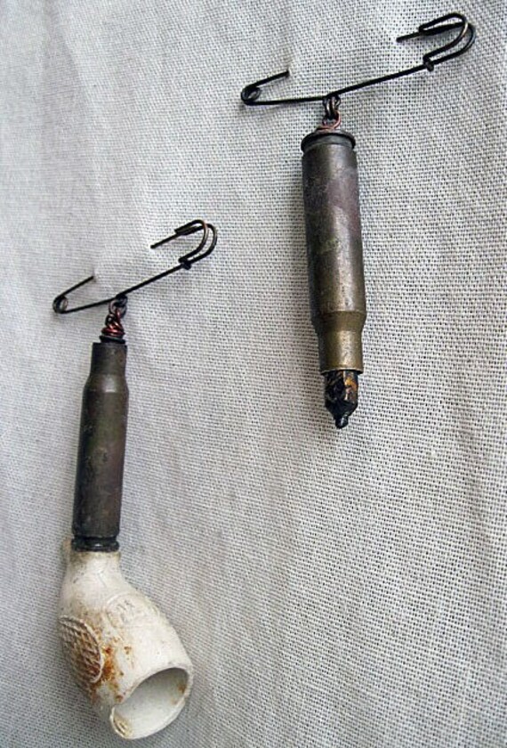 The Written Word. Men's Rifle Cartridge and Pencil Pin.
