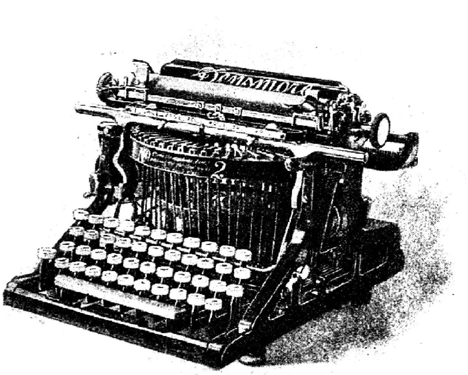 Vintage typewriter rubber stamp WM 2.5x1.7 inches