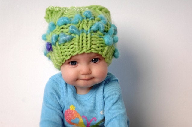 NEW DESIGN Sweet Dreams Chunky Hat in 3-6 month Photography Prop or Holiday Gift READY 2 SHIPمدل كلاه بافتنی كودكان 