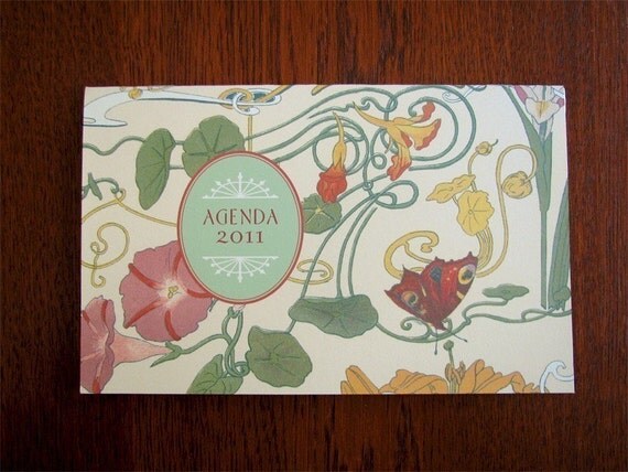 2011 Art Nouveau Agenda 12 month Calendar and Organizer Great Gift
