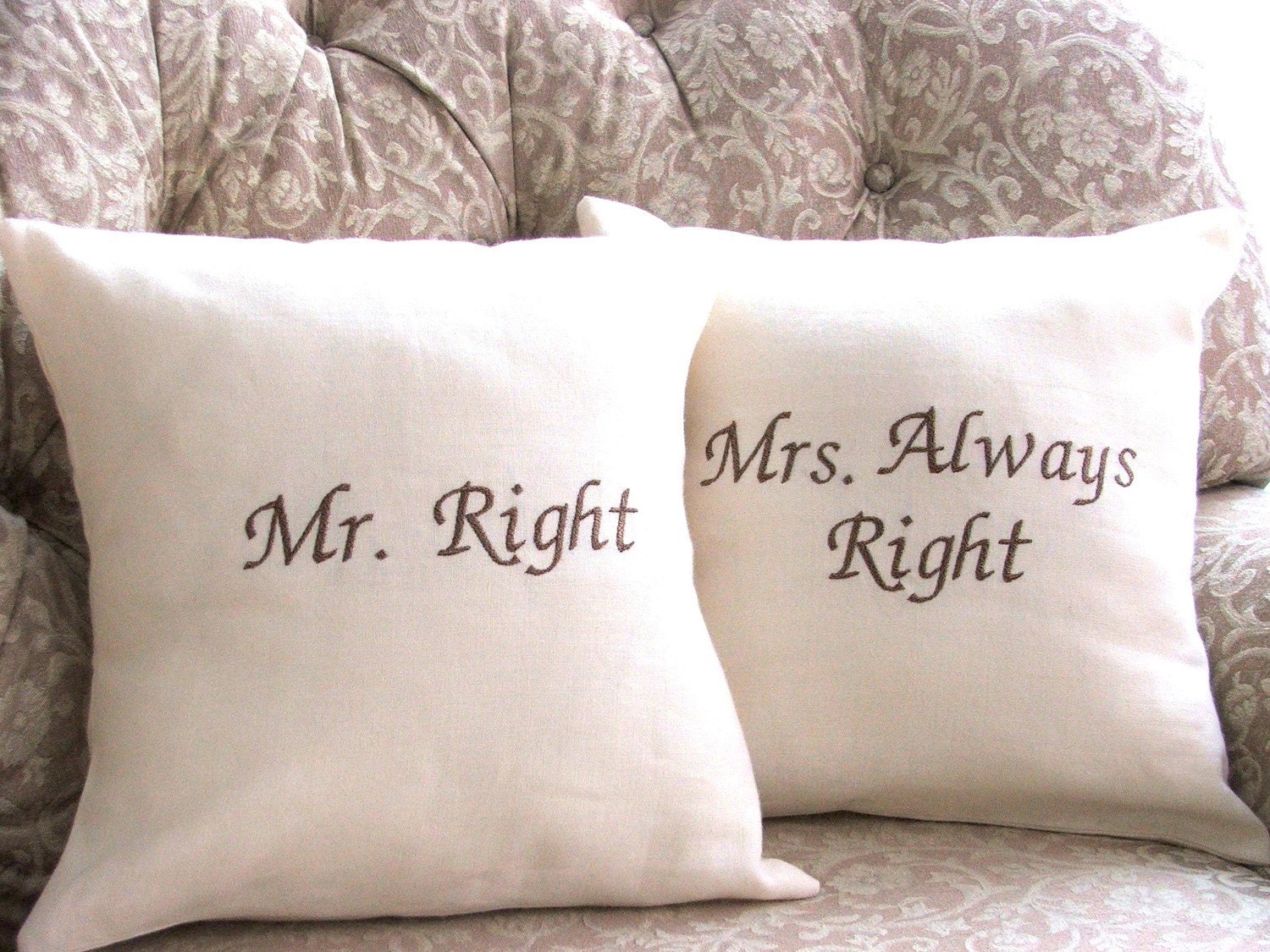 Mr and Mrs Pillow Set
