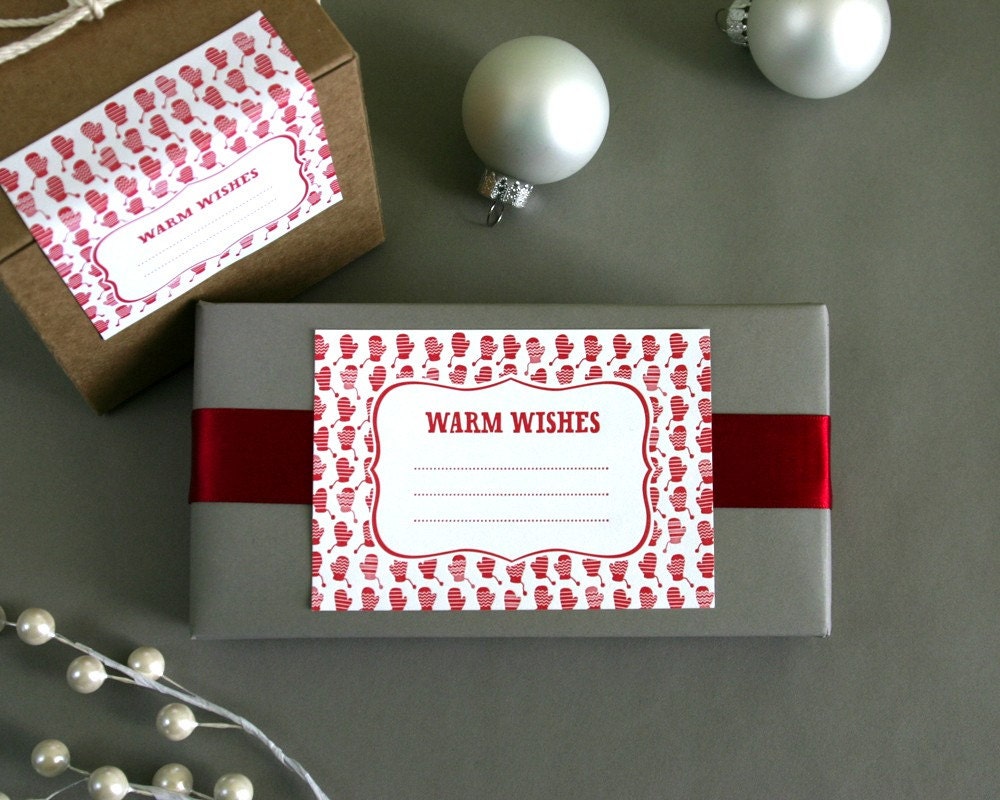 Warm Wishes - set of 10 letterpress gift labels