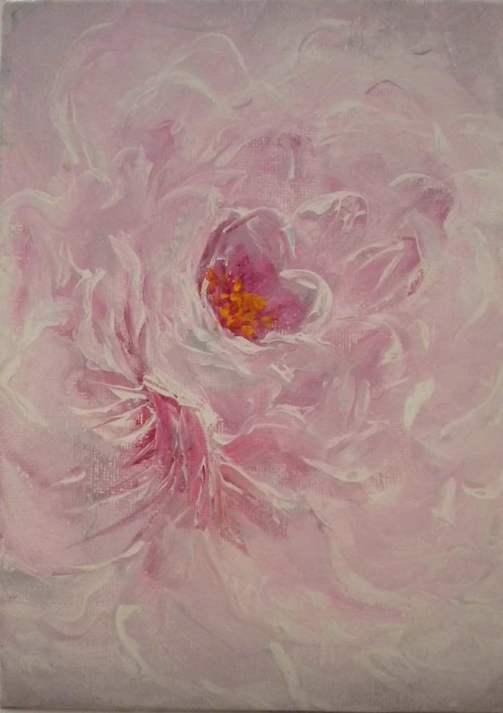 Camellia painting original art 5x7 Impressionist floral