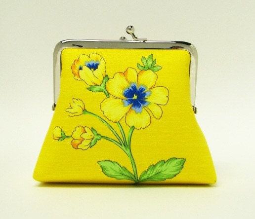Bridesmaids gifts - 2 card pockets, 5 in - Yellow flowers