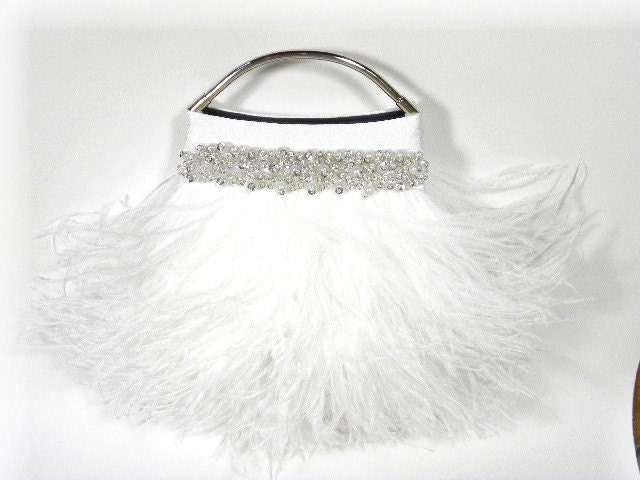 SANDRA Ostrich Feather Bridal Purse with by SherriWeeseDesigns ostrich 