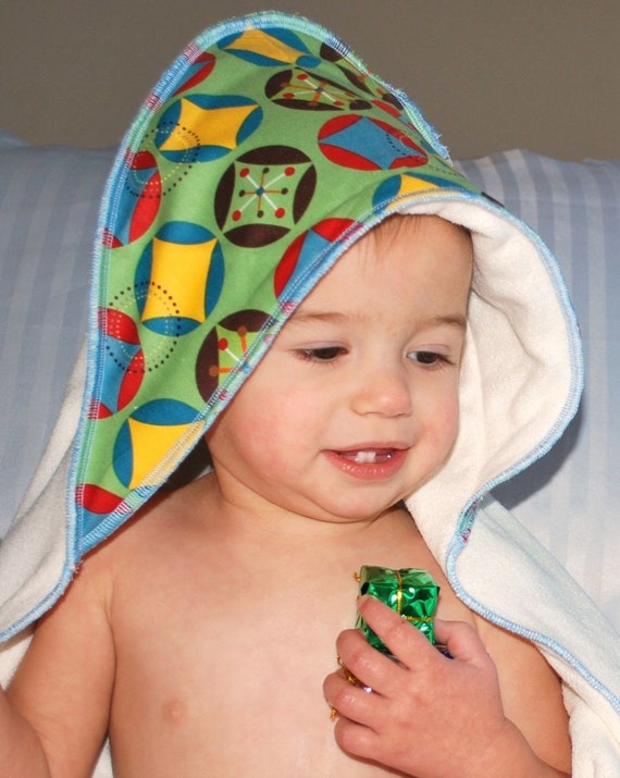 Mod Shapes Bamboo Hooded Baby Towel