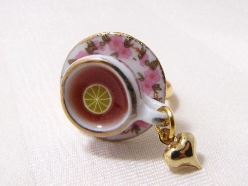 My Cup of Tea Teacup And Saucer Ring
