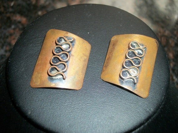 Renoir Vintage unsigned Copper Clip Earrings