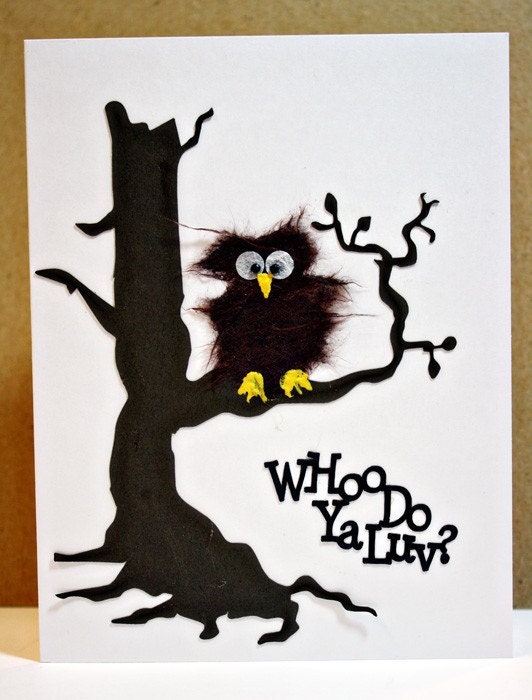 funny owl. Cute Funny Owl card -Whoo do