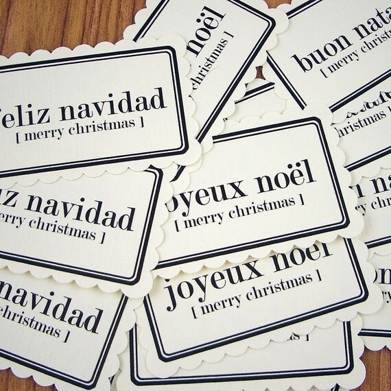 Foreign Language Christmas Tags
