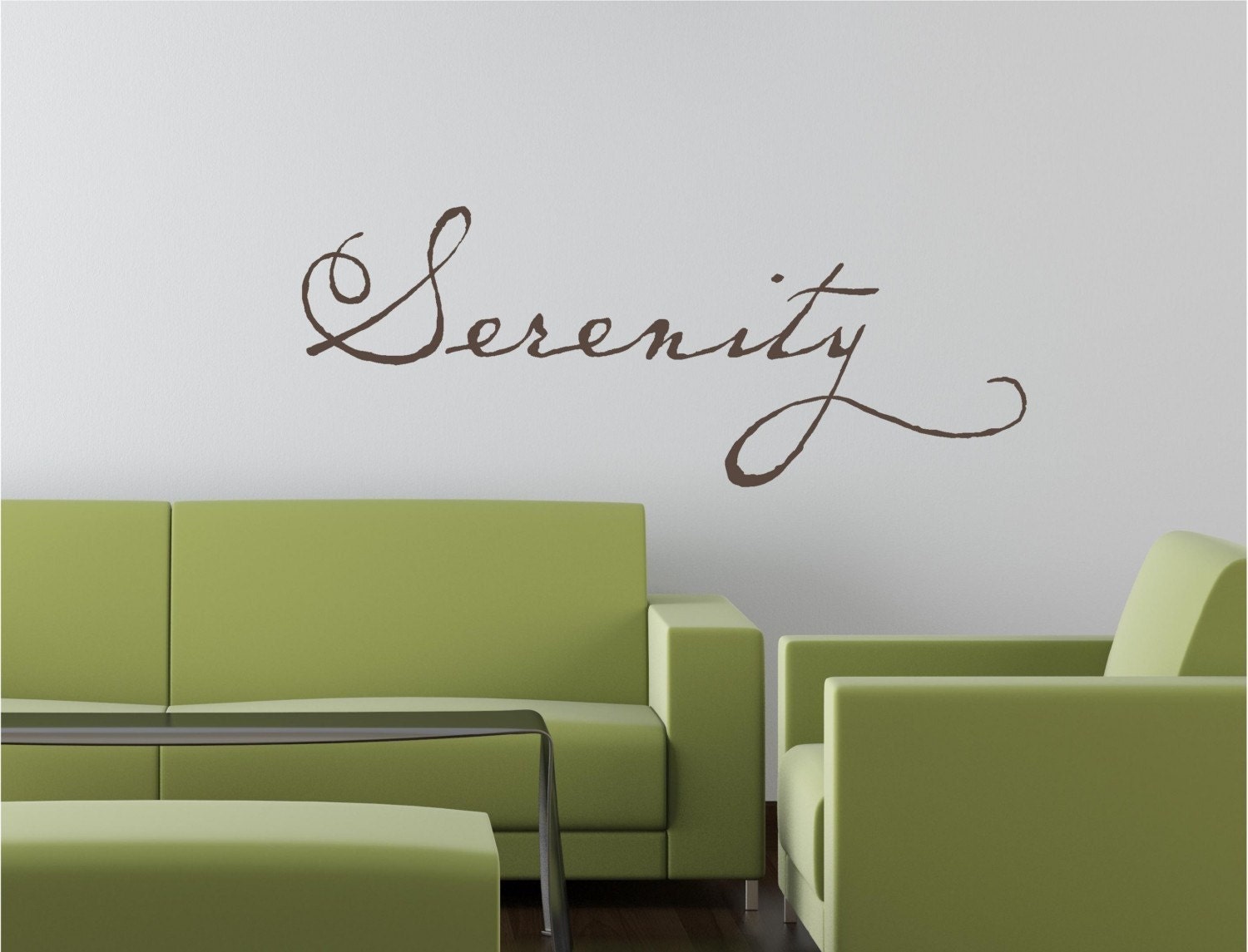 30x12  Serenity Peace Calm Relax Tattoo Vinyl Decor Wall Lettering Words Quotes Decals Art Custom Willow Creek Signs