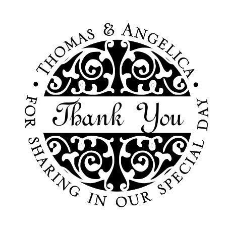 Thank you for sharing in our special day personalized names rubber stamp wedding GIFT- style  HS1265