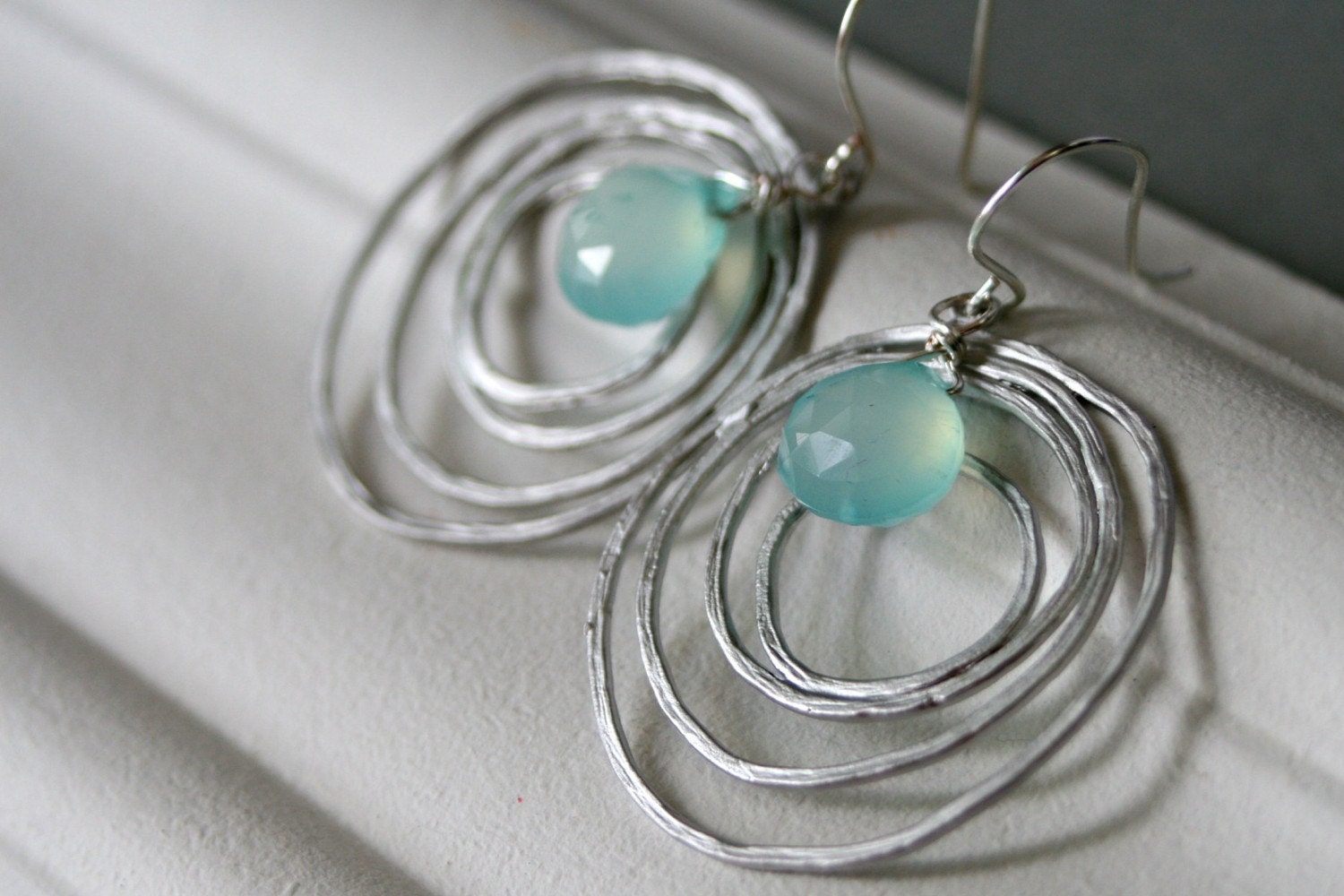 Chalcedony and Sterling Silver Earrings