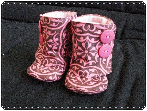 BABY Boots Size 0 BROWN and PINK
