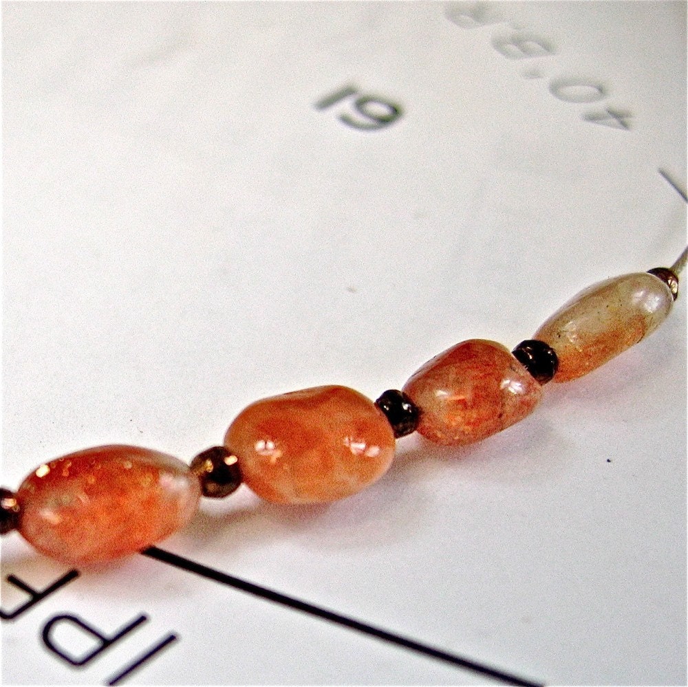 Gemstone Beaded Necklace. orange gemstone necklace by