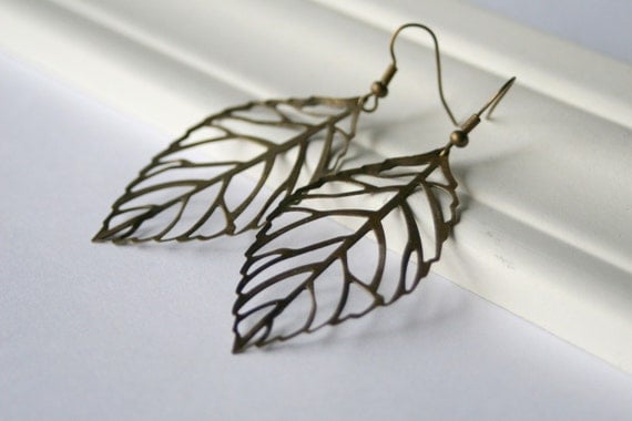 Leafy Brass Earrings