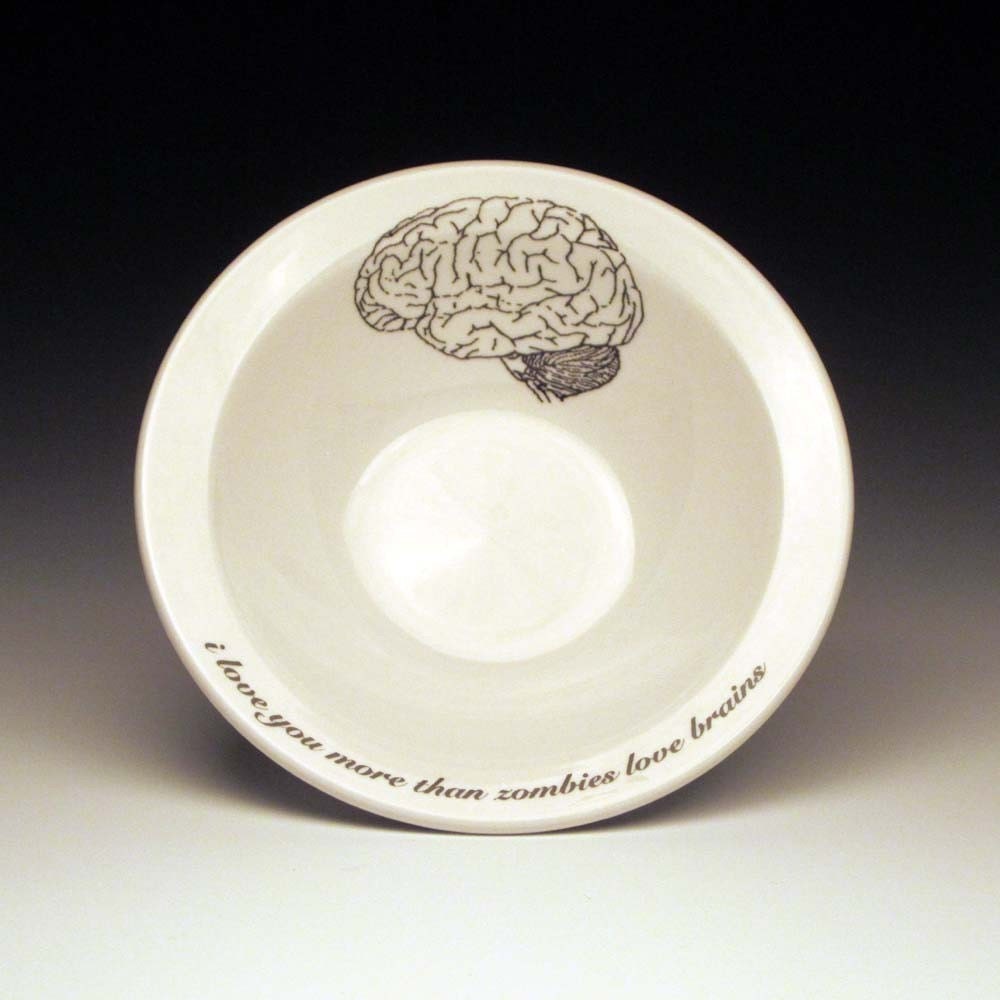 zombies love brains cereal Bowl