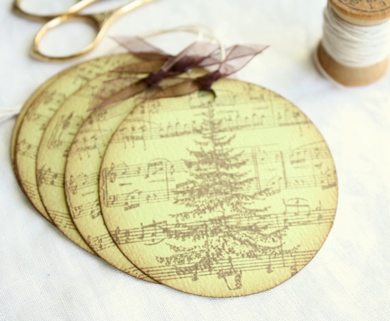 Gift Tags - Christmas Tree on Sheet Music