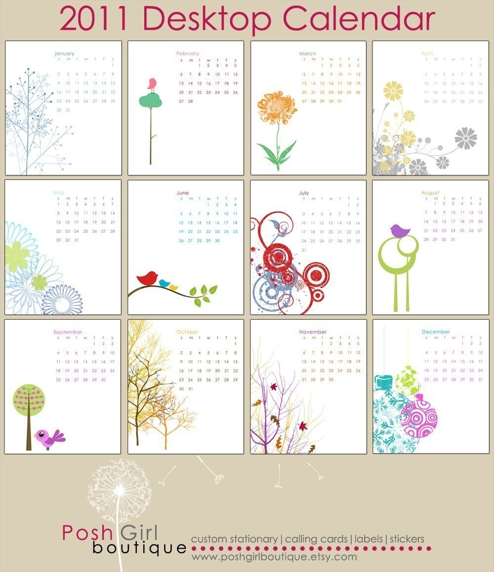 2011 Mod and Retro Desk Calendar