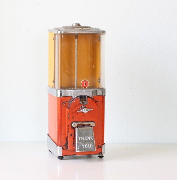 Vintage Orange and Yellow Candy Machine