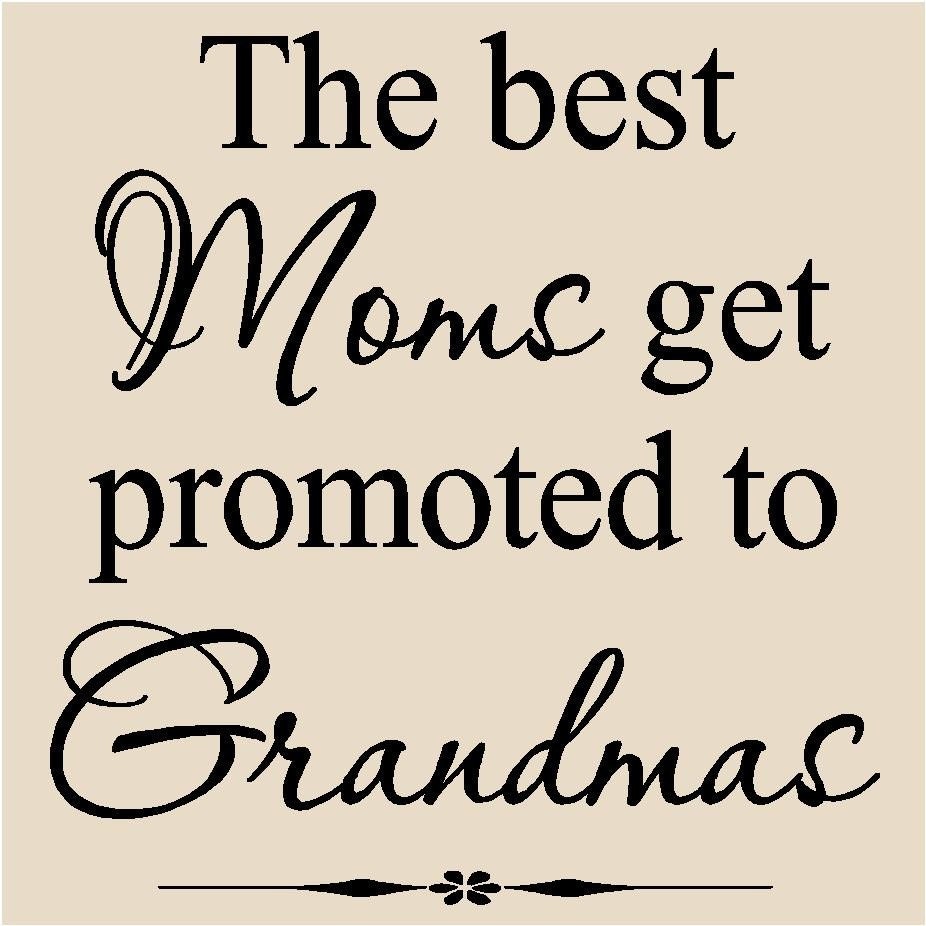 T47- The best Moms get promoted to Grandmas  12x12  vinyl wall art decals lettering words home decor sayings quote stickers