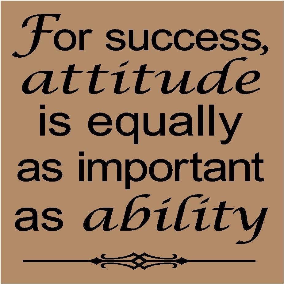 T60- For success, attitude is equally as important as ability  12x12 vinyl wall art decals lettering words home decor sayings quote stickers