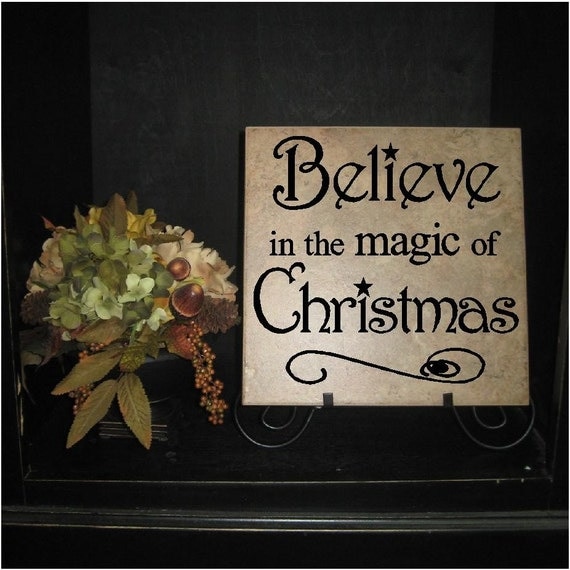 T100- Believe in the Magic of Christmas  12x12  vinyl wall art decals lettering words home decor sayings quote stickers