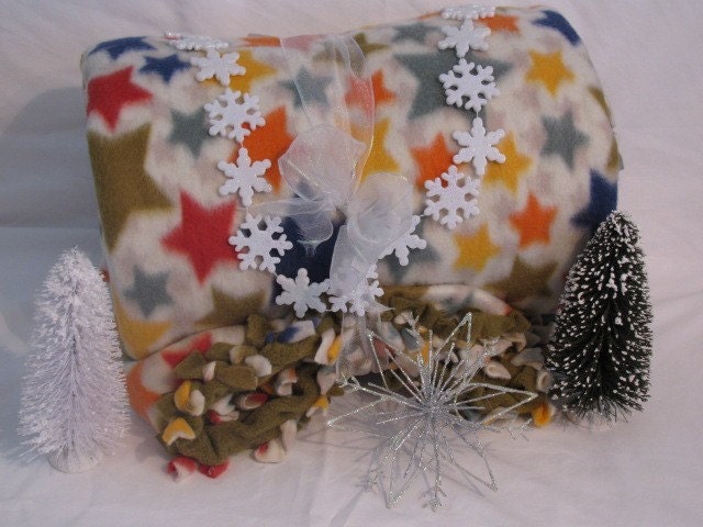 Star Blanket, Fleece Blanket, Tied Fleece Blanket, Adult Gift