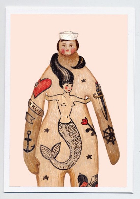 Greeting card - Tattoo Sailor in Love. From SandraEterovic