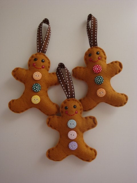 Felt Gingerbread Men Decoration Set