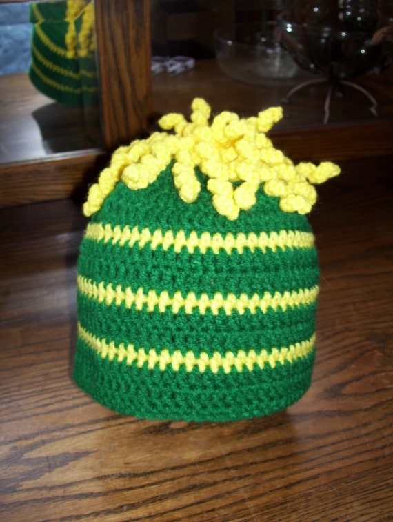 35% OFF with code FEATURED..... Green Bay Packers/ John Deer/Oregon Colors Crochet Hat